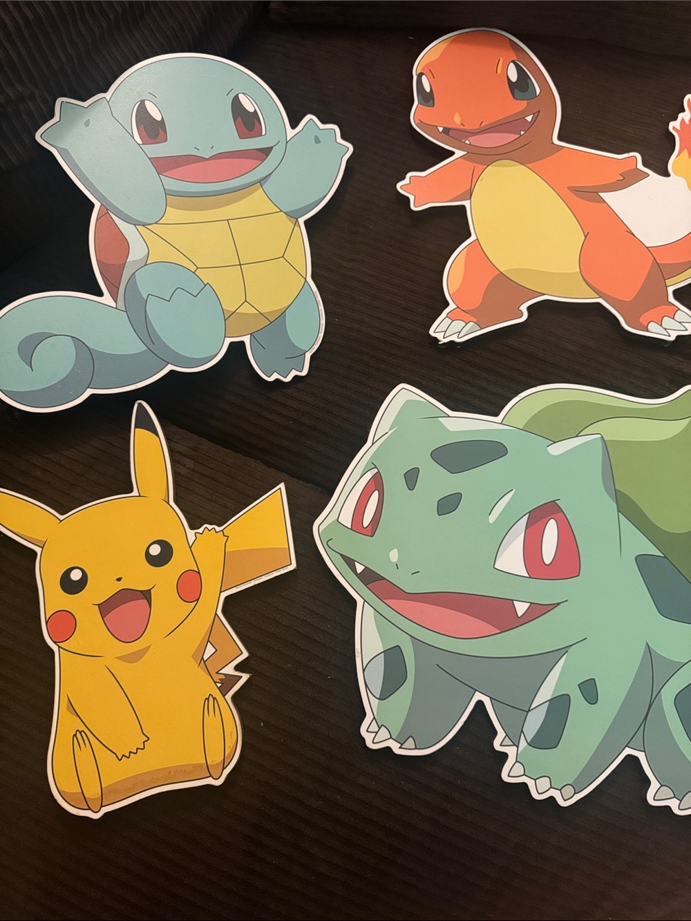 Pokémon Character wood wall decor - Pikachu, Squirtle, Charmander, Bulbasaur
